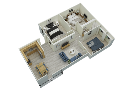 Floor plan for 3 beds, 1 bath, 1100 sqft